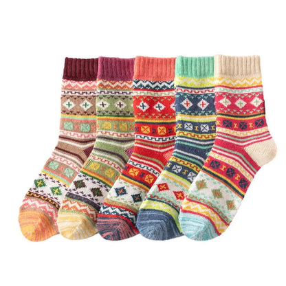 5 Pair Warm Thick Socks Women's Casual Winter Socks Moisture-Wicking or Sports Offices School Home