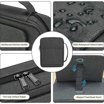 Large Bible Cover Case Carry Bag Waterproof Storage Bag Multiple Pockets with Handle to Hold Pen.   Comes in several colors & has book stand