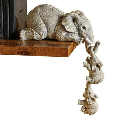 3pcs/set Cute Elephant Figurines Elephant Holding Baby Elephant Resin Crafts Home Furnishing Gift.  Special for MOM