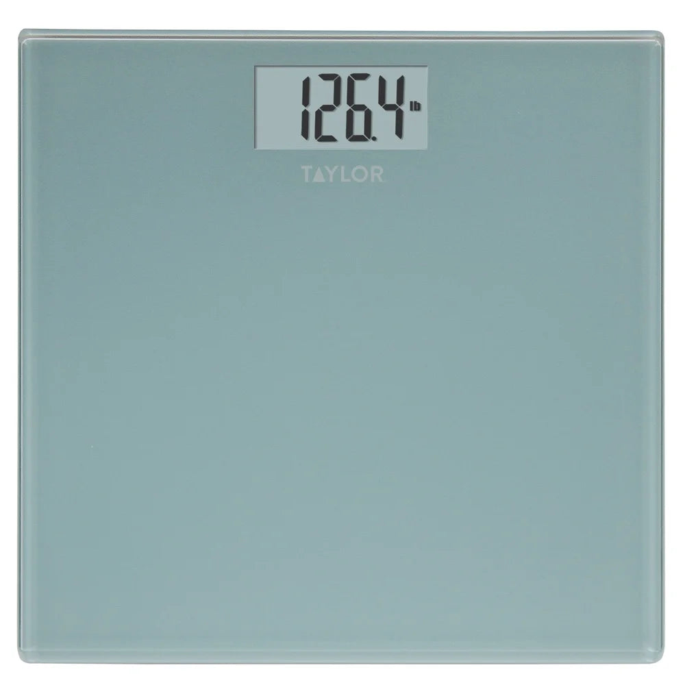 Digital Glass Bathroom Scale Stylish Spa Blue Finish Durable Tempered Glass 400 lb Capacity Easy Read Display Instant On Battery