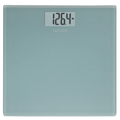 Digital Glass Bathroom Scale Stylish Spa Blue Finish Durable Tempered Glass 400 lb Capacity Easy Read Display Instant On Battery