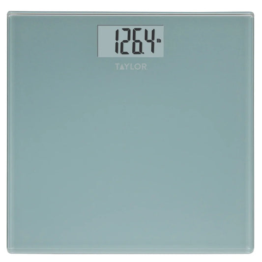 Digital Glass Bathroom Scale Stylish Spa Blue Finish Durable Tempered Glass 400 lb Capacity Easy Read Display Instant On Battery