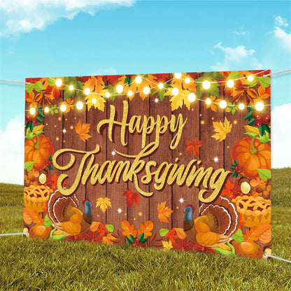 Fall Harvest Thanksgiving Photography Backdrop Banner Wall Background for Indoor Outdoor Party or Garage Door