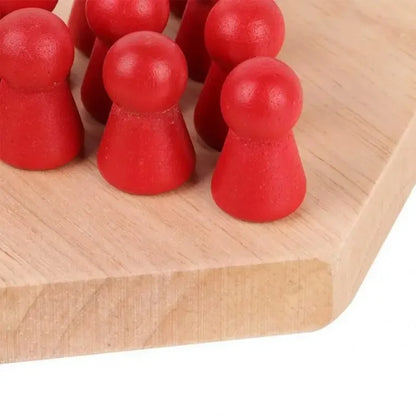 Chinese Checkers Set Wooden Educational Board Kids Classic Checkers Set Strategy Board Set Kid Family Toy