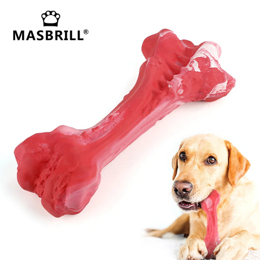 Pet Dog Bone Chew Toy for Chewers Treat Dispensing Durable Rubber Toothbrush Cleaning Toy Puppy Chewing