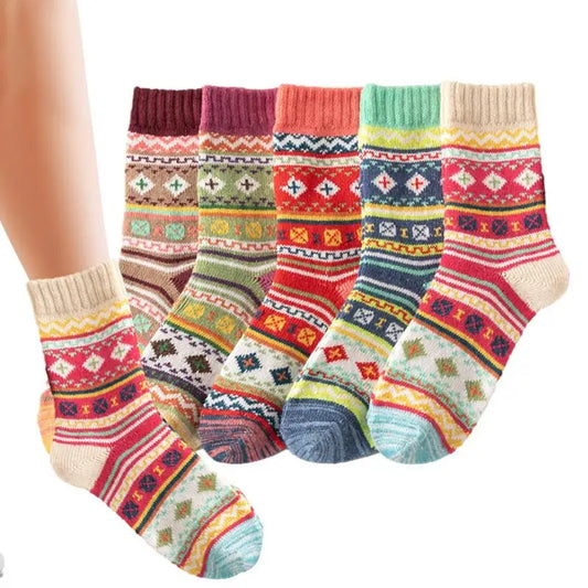 5 Pair Warm Thick Socks Women's Casual Winter Socks Moisture-Wicking or Sports Offices School Home