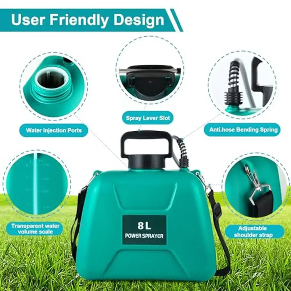 2 Gallon Garden Electric Sprayer with 3 Nozzles & 31.5" Wand USB Rechargeable Battery-Operated Weed Sprayer