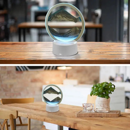 Sand Art Table Lamp With 3D Sand Art Desk Lamp USB Charging Moving Sand Art Lamp Night Light Desk Decor