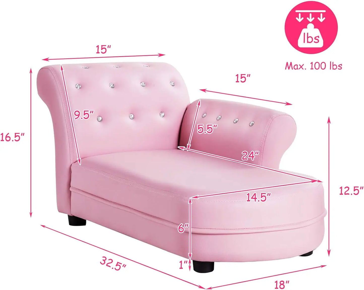 Comfort corner Kids Couch, Leather Surface, Toddler Couch for Preschool, Nursery Furniture