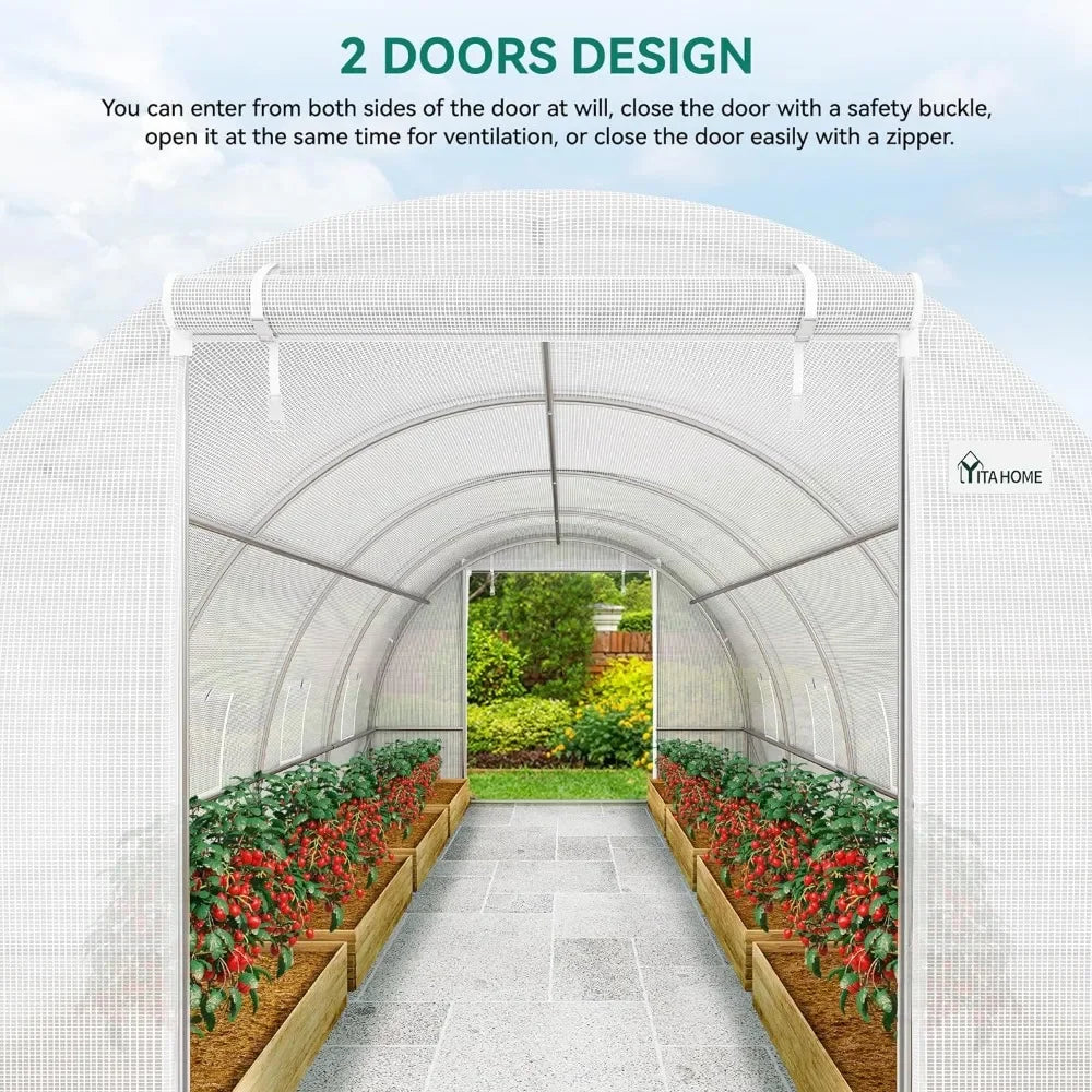 20x10x6.5ft Outdoor Heavy Duty Greenhouse.  Large Walk-in Tunnel