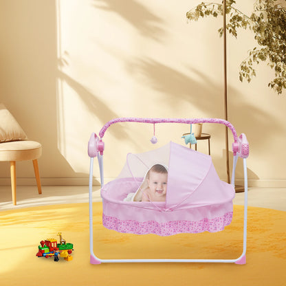 5 Gears Electric Baby Cradle Bluetooth Auto-Swing Rocking Bassinet Sleep Bed Infant Rocker Adjustable Nursery Furniture