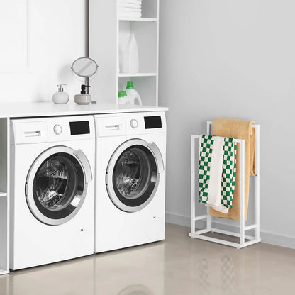 2-Tier Freestanding Towel Rack for Bathroom. Metal Hand Towel Holder Stand Drying Rack for Laundry Room