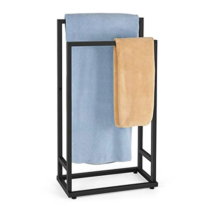 2-Tier Freestanding Towel Rack for Bathroom. Metal Hand Towel Holder Stand Drying Rack for Laundry Room
