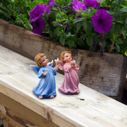 Resin 2pcs Peace Dove Guardian Angel Figurines