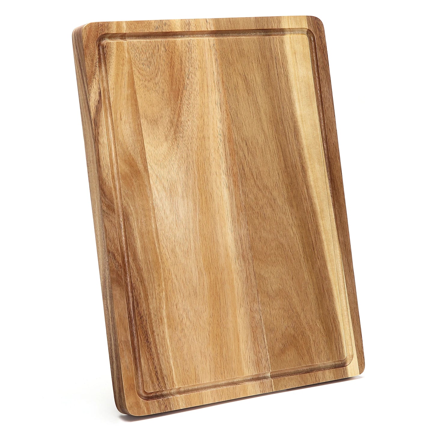 18" x 12" Large Acacia Cutting Boards for Kitchen, Wood XL Cutting Board with Juice Groove, Butcher Block Wooden Chopping Board