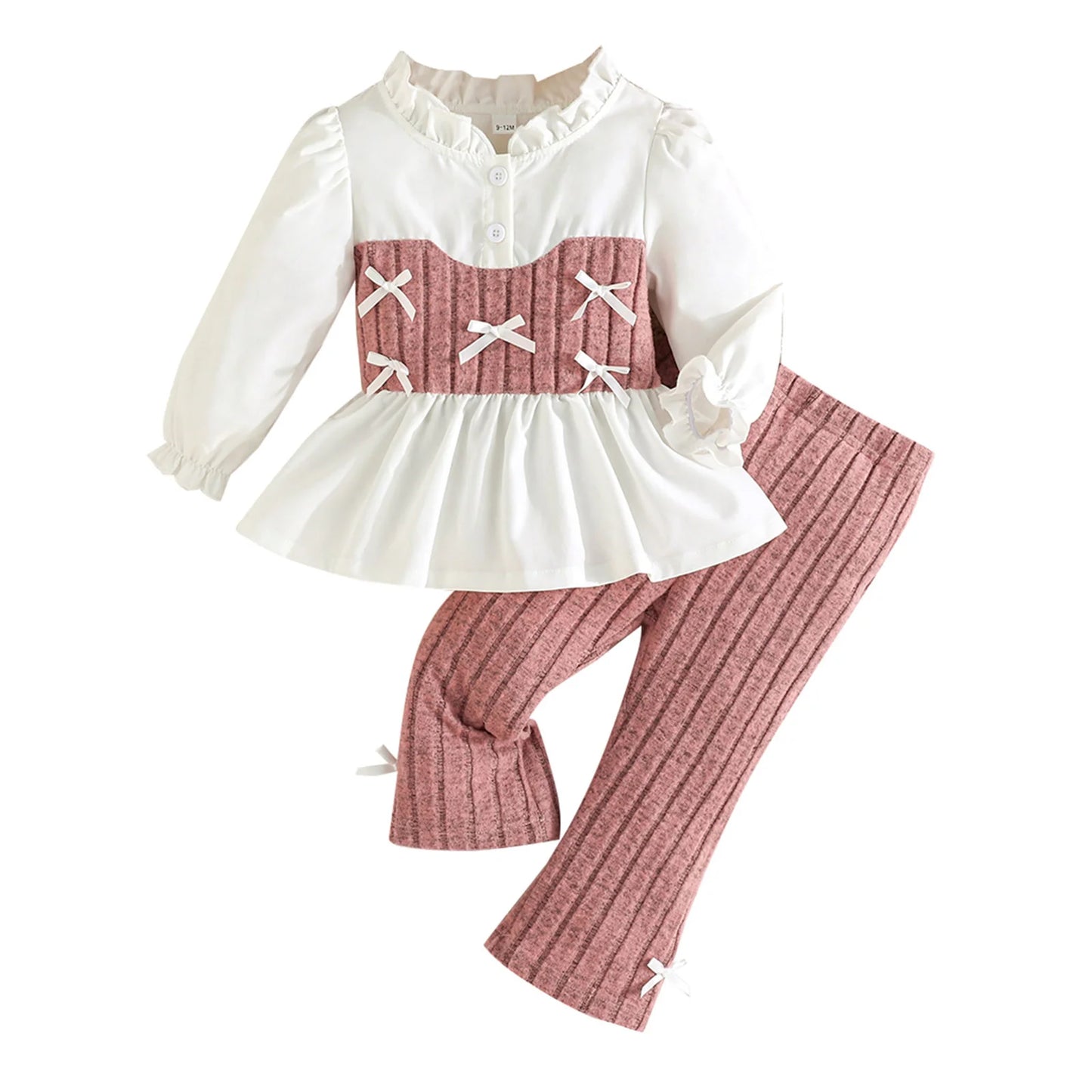 Adorable Infant Girl Winter Clothes Stylish Ruffle Sweater and Leggings 2 Piece Ensemble for Cold Weather