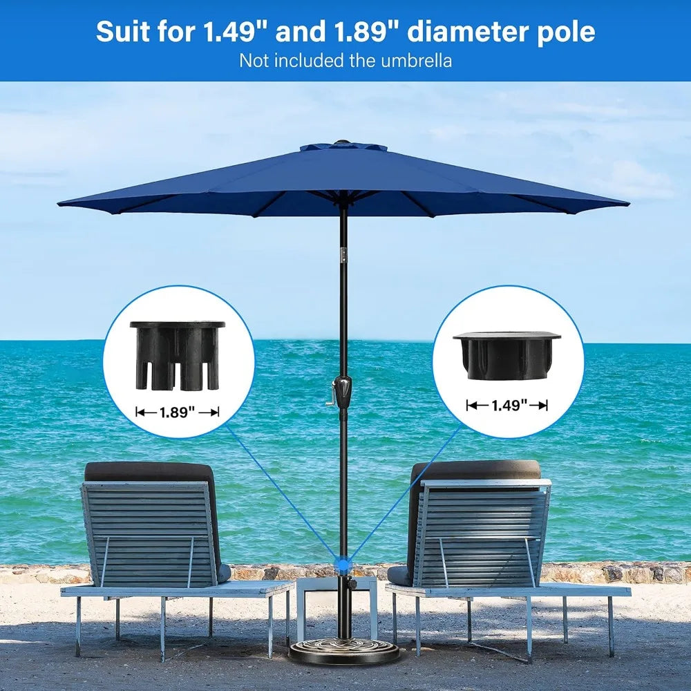 Simple Deluxe 17.72" 24.2 lbs Market Heavy Duty Umbrella Round Stand Base for Patio, Outdoor, Deck, Lawn, Garden