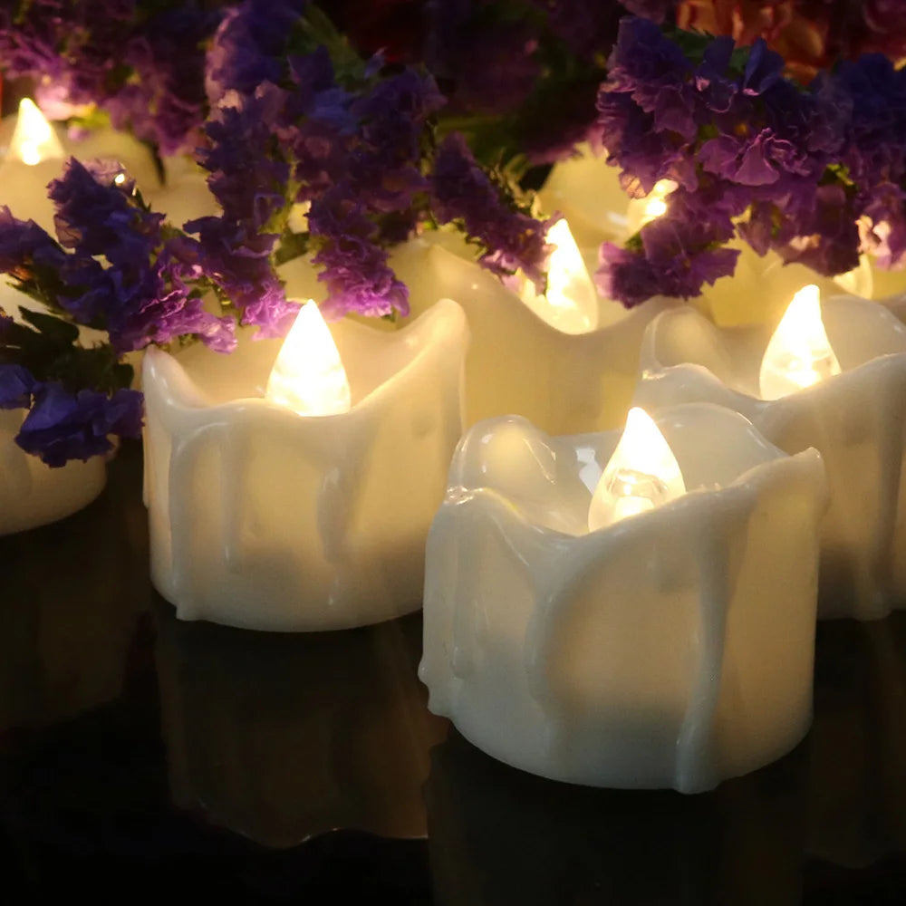 12Pcs Flickering LED Tea Lights Candles Battery Powered Flameless Candle Lights