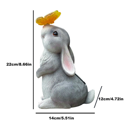 Decorative Bunny Light Waterproof with Solar Butterfly Ornament for Patio, Garden, Lawn or Courtyard