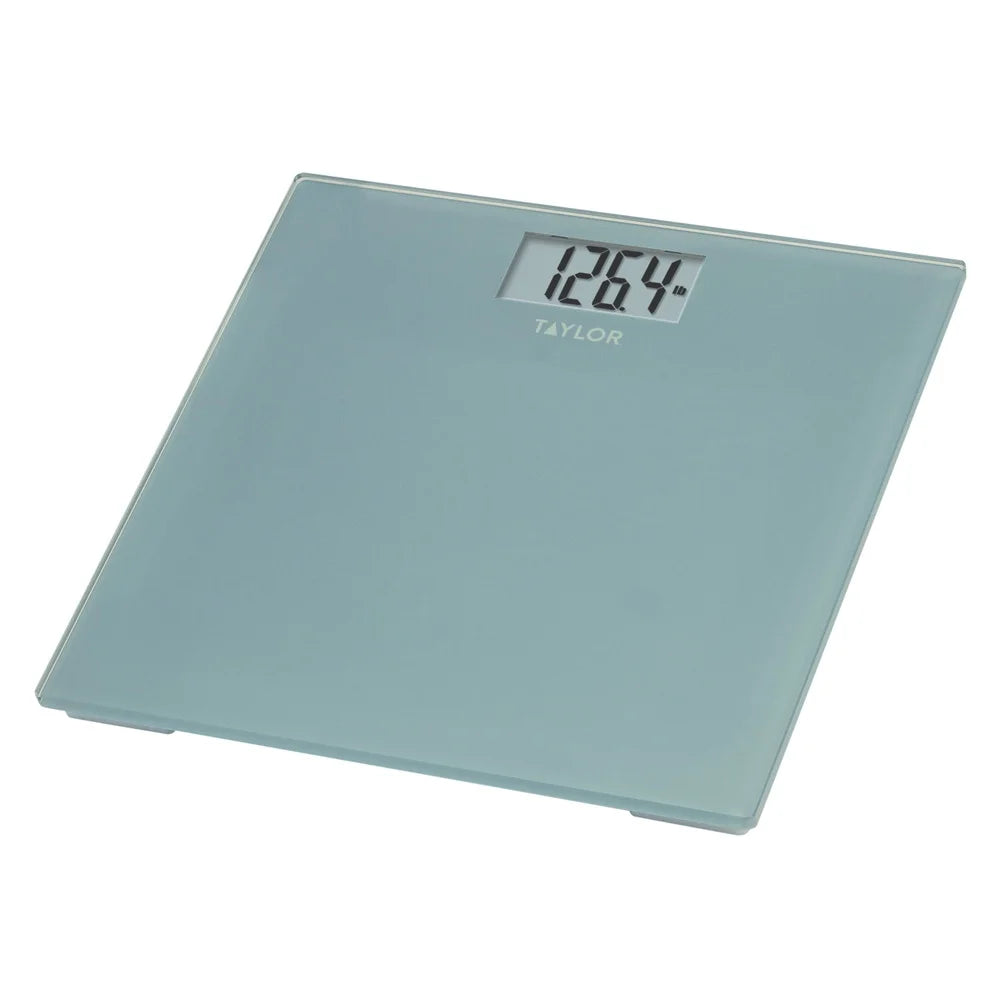 Digital Glass Bathroom Scale Stylish Spa Blue Finish Durable Tempered Glass 400 lb Capacity Easy Read Display Instant On Battery