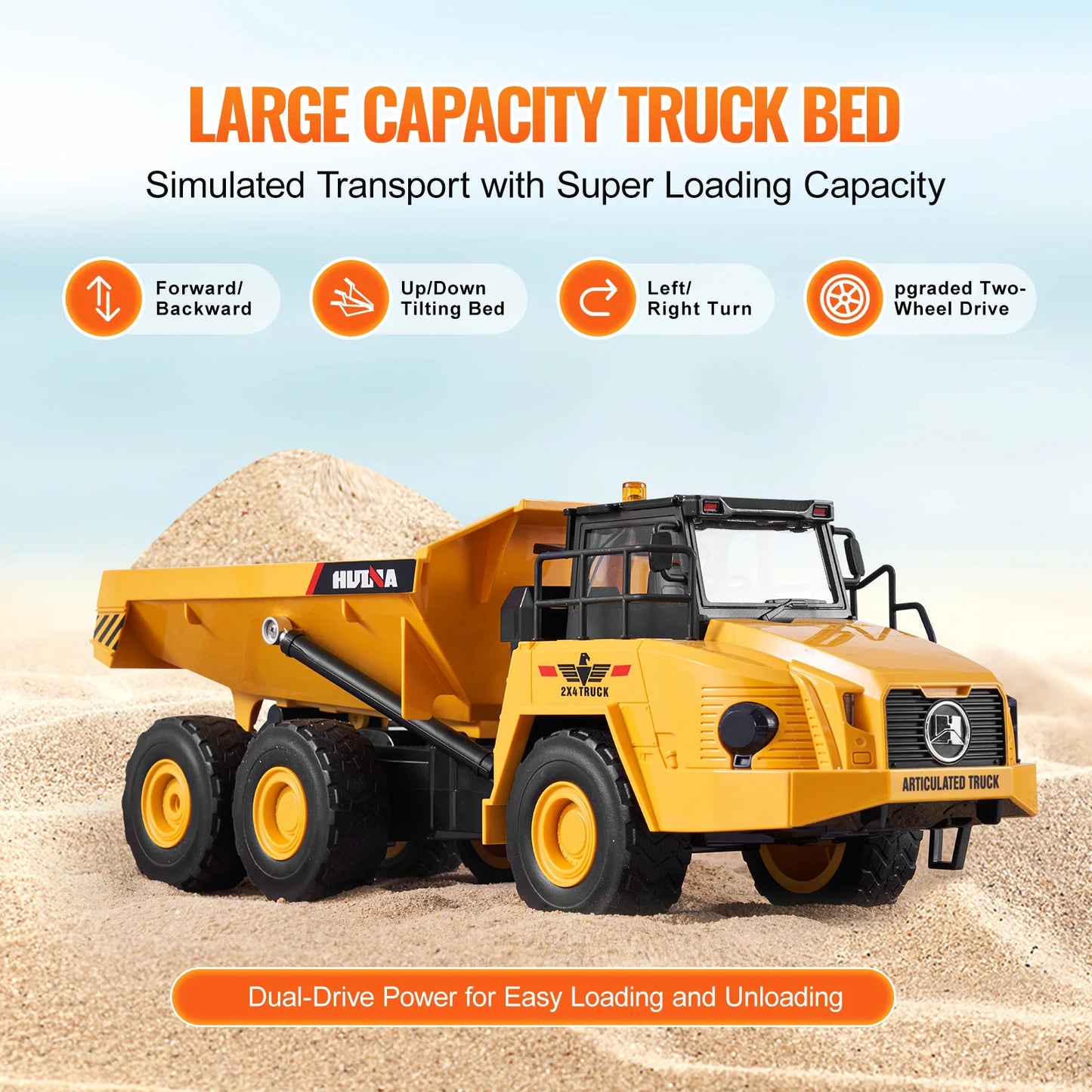 Dump Truck Remote Control Car Children Toys 11-Channel Electric Excavator Bulldozer for Kids Toddlers