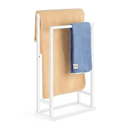 2-Tier Freestanding Towel Rack for Bathroom. Metal Hand Towel Holder Stand Drying Rack for Laundry Room