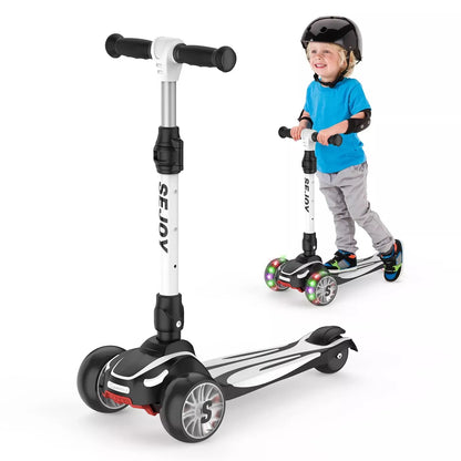 Toddler Kick Scooter for Children.  Foldable Seat Outside Bike Toy Scooter with Adjustable Height/Handlebars