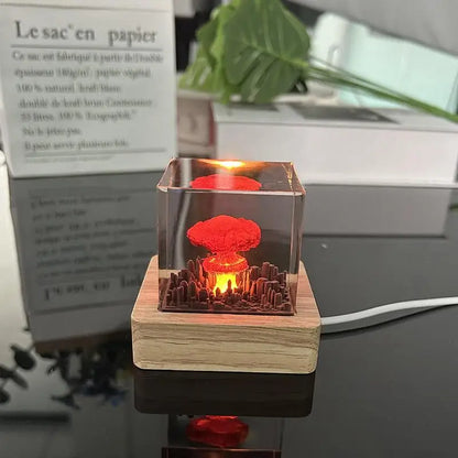 Nuclear Mushroom Cloud Night Light Explosion Bomb USB Table Lamp 3d Desktop Ornament Kids Bedroom