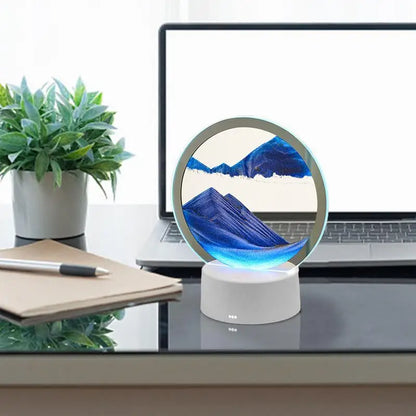 Sand Art Table Lamp With 3D Sand Art Desk Lamp USB Charging Moving Sand Art Lamp Night Light Desk Decor