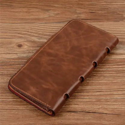 Retro Men's PU Leather Wallet Bifold ID Card Holder Checkbook Long Clutch Billfold Money Purse Handbag