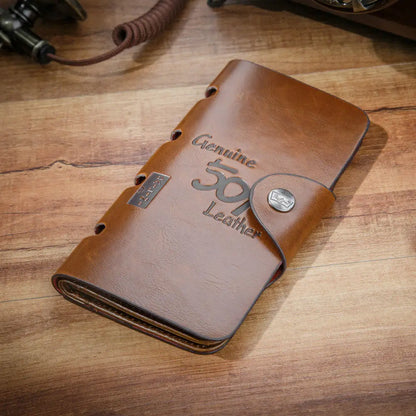 Retro Men's PU Leather Wallet Bifold ID Card Holder Checkbook Long Clutch Billfold Money Purse Handbag