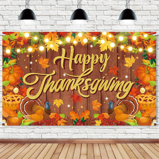 Fall Harvest Thanksgiving Photography Backdrop Banner Wall Background for Indoor Outdoor Party or Garage Door