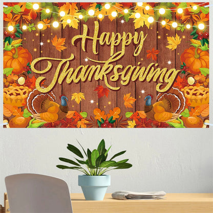Fall Harvest Thanksgiving Photography Backdrop Banner Wall Background for Indoor Outdoor Party or Garage Door