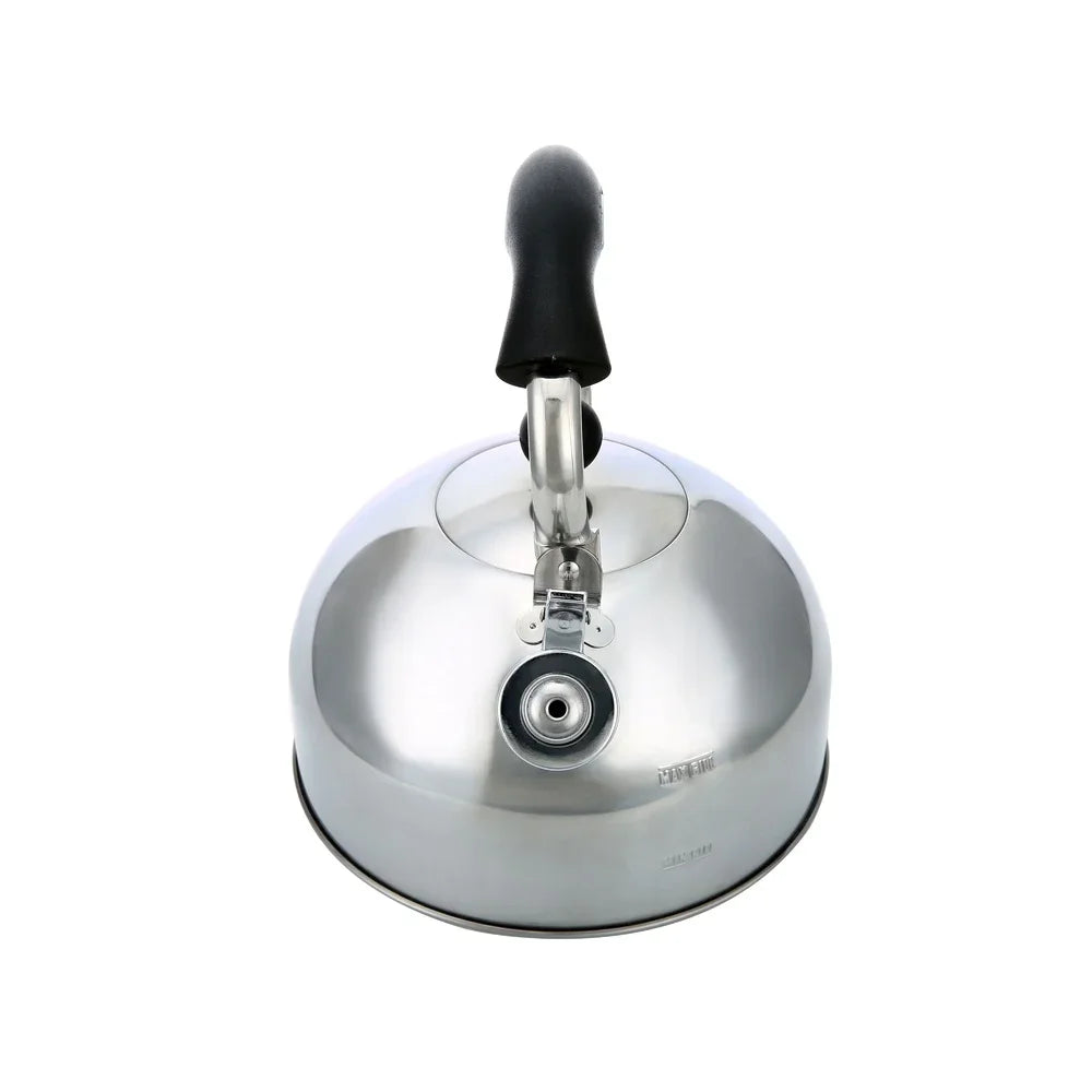 Stainless Steel Whistling Tea Kettle Induction Compatible 25L Durable Polished Kitchen Accessory Clear Fill Lines Easy Grip