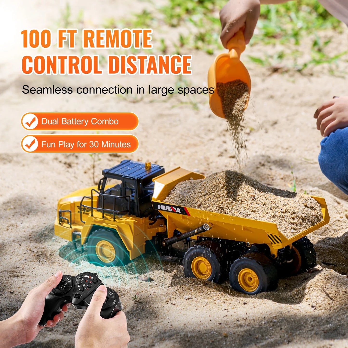 Dump Truck Remote Control Car Children Toys 11-Channel Electric Excavator Bulldozer for Kids Toddlers