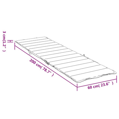 Oxford Fabric Sun Lounger Waterproof.  Outdoor Garden Patio. Lounger.  Pad 78.7"x23.6"x1.2"