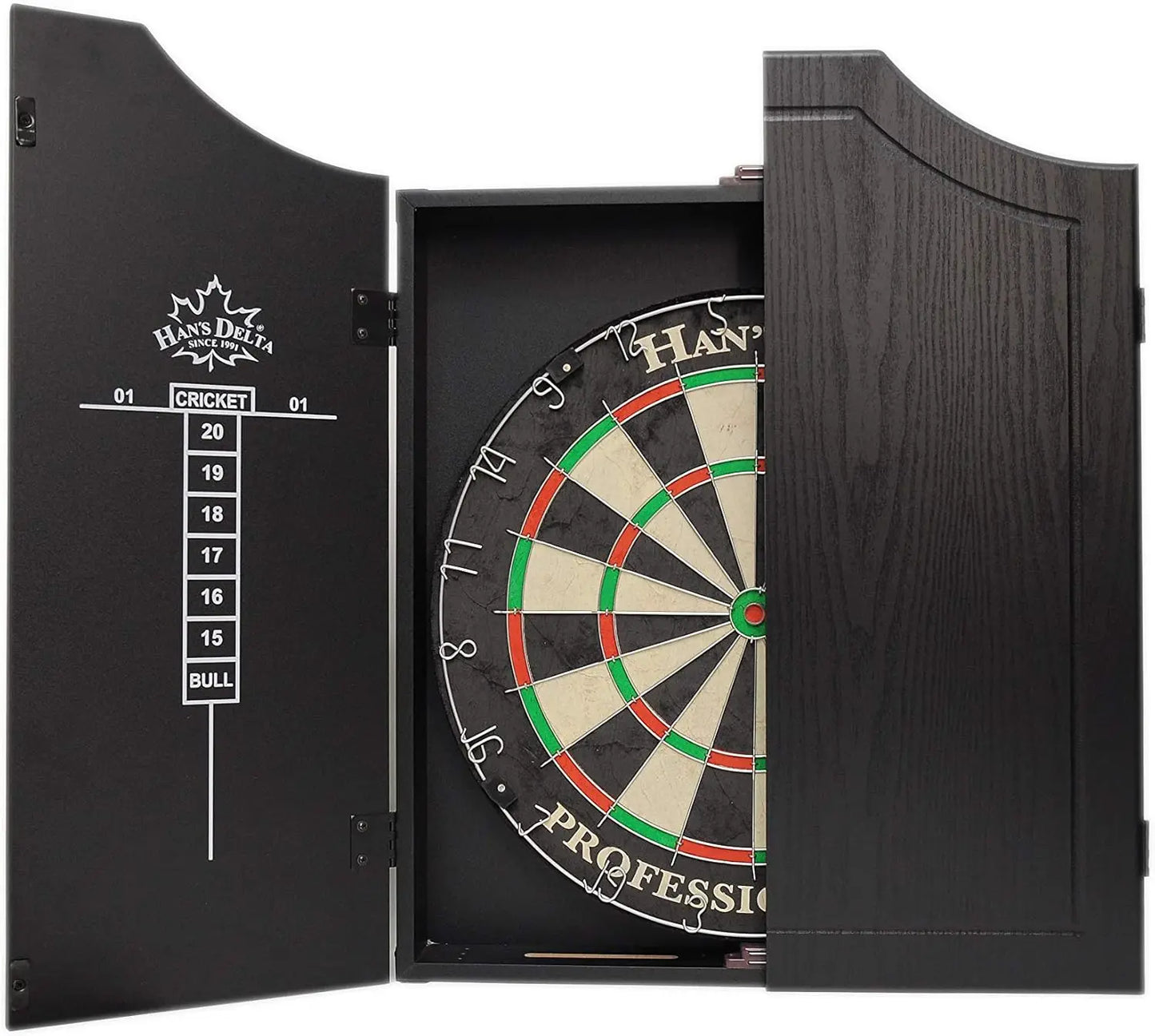 Professional Bristle Dartboard Cabinet Set, Metal Corner Reinforcement, Regulation Steel Tip Dartboard, Includes 6 S