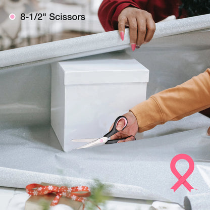 Pink Tool Kit, 263-Piece Home Repairing Tool Set with Wide Mouth Open Storage Bag, Household Tool Kit - Pink Ribbon