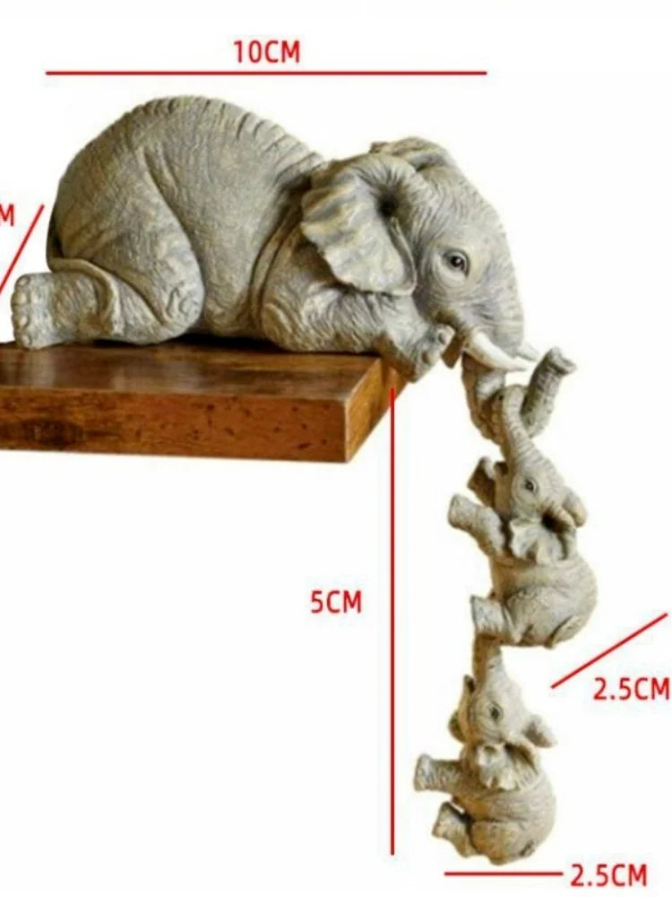 3pcs/set Cute Elephant Figurines Elephant Holding Baby Elephant Resin Crafts Home Furnishing Gift.  Special for MOM