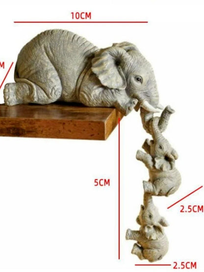 3pcs/set Cute Elephant Figurines Elephant Holding Baby Elephant Resin Crafts Home Furnishing Gift.  Special for MOM