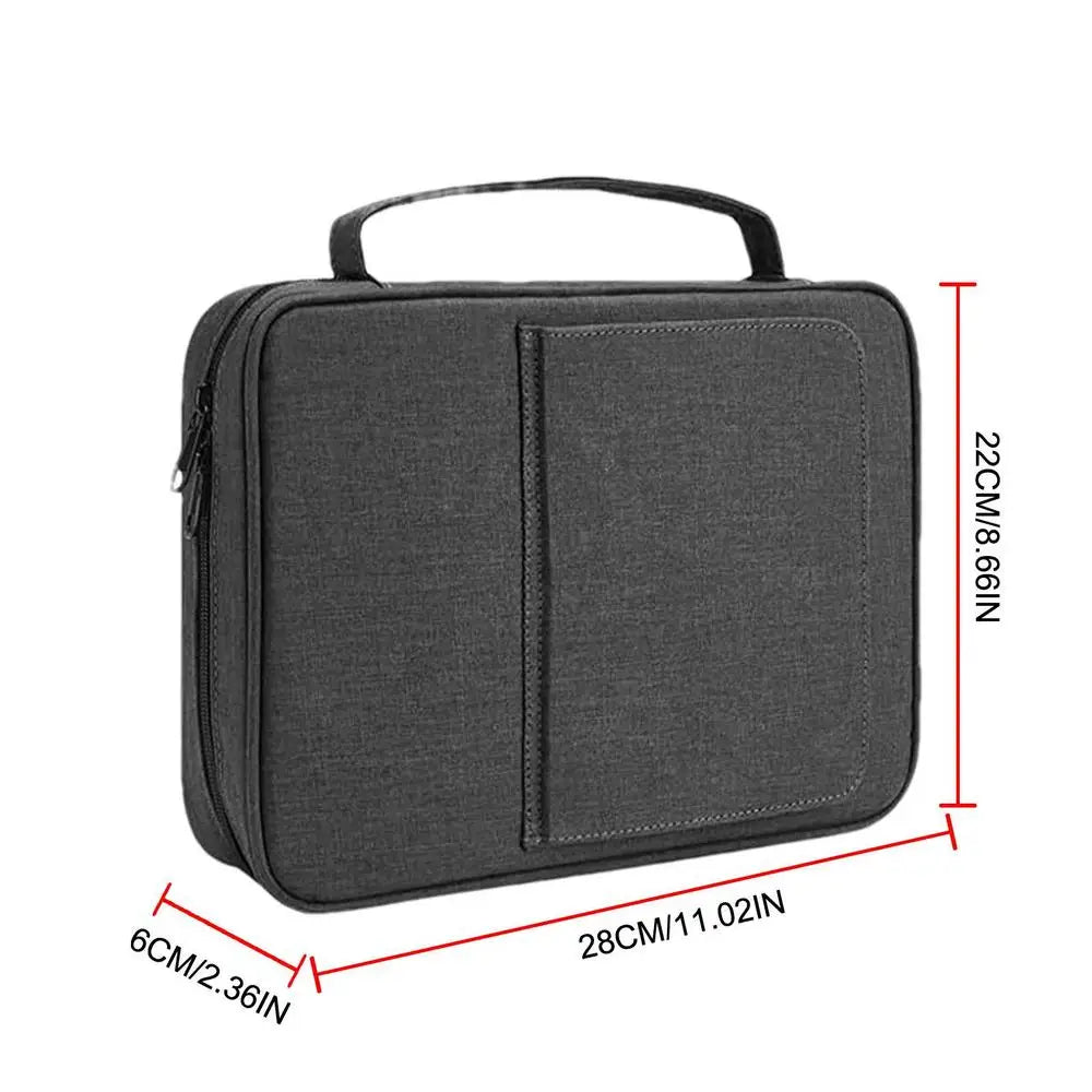 Large Bible Cover Case Carry Bag Waterproof Storage Bag Multiple Pockets with Handle to Hold Pen.   Comes in several colors & has book stand