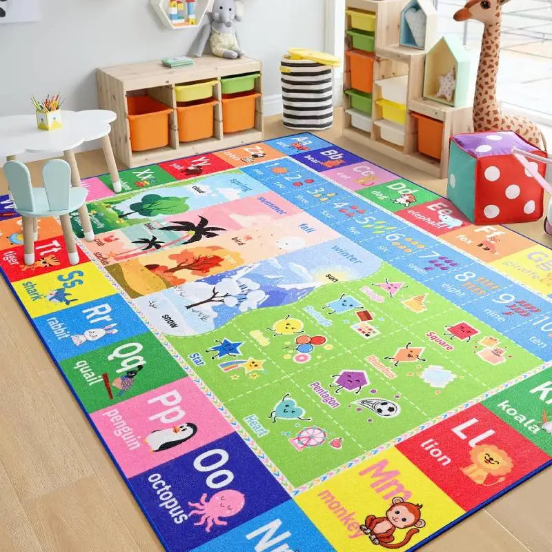 Kids Play Rug Educational & Fun Carpet Gaming Area Rugs for Kids Room Bedroom Playroom,