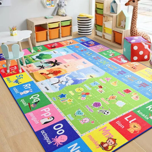 Kids Play Rug Educational & Fun Carpet Gaming Area Rugs for Kids Room Bedroom Playroom,