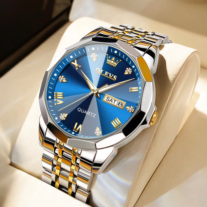 Men's Watches Causal Fashion Original Quartz Watch for Man Waterproof Stainless Steel Luminous Date Week