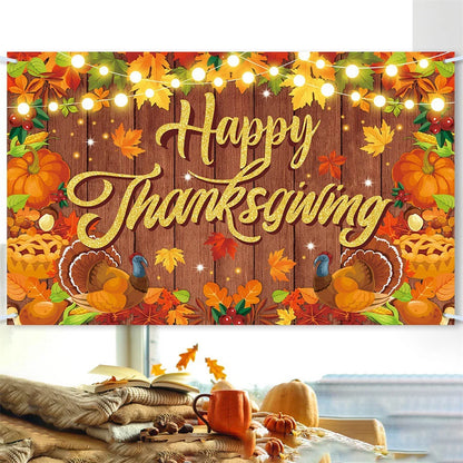 Fall Harvest Thanksgiving Photography Backdrop Banner Wall Background for Indoor Outdoor Party or Garage Door