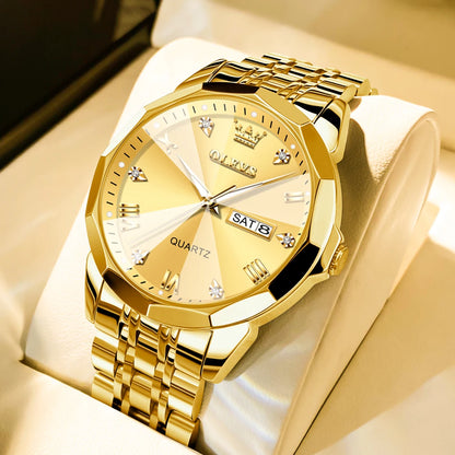 Men's Watches Causal Fashion Original Quartz Watch for Man Waterproof Stainless Steel Luminous Date Week