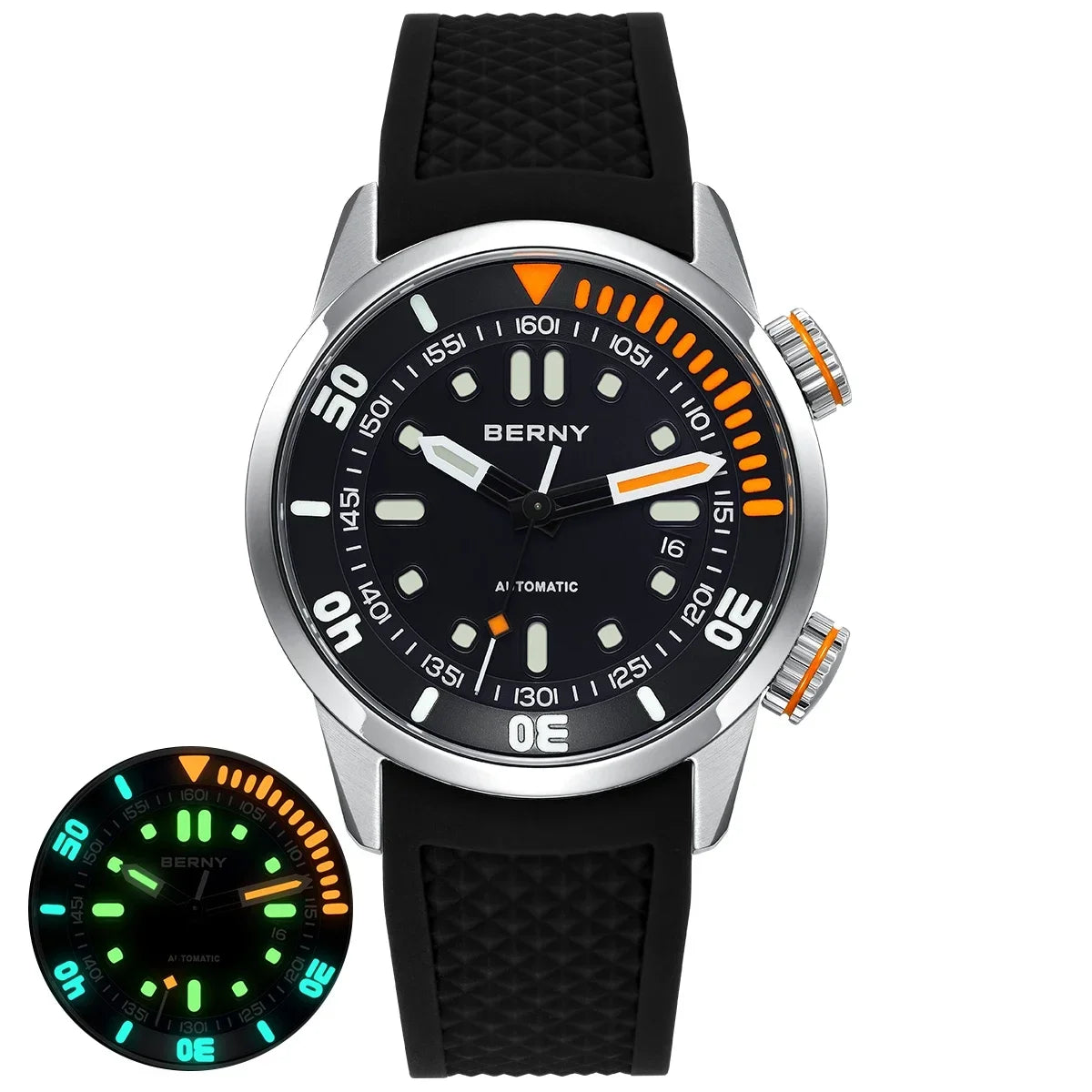 Automatic Dive Watch for Men Super Luminous Original Design 20ATM Diver Wristwatch Sapphire, Local Warehouse Fast Delivery