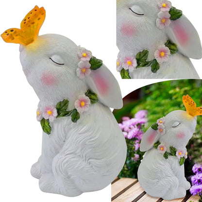 Decorative Bunny Light Waterproof with Solar Butterfly Ornament for Patio, Garden, Lawn or Courtyard