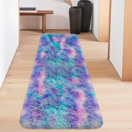 Fluffy Runner Rugs for Bedroom Living Room Soft Shag Rug 3x5 Feet, Non-Slip, Fuzzy Bedside Rug for Nursery or kid's room
