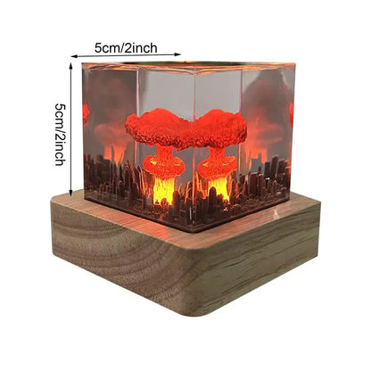 Nuclear Mushroom Cloud Night Light Explosion Bomb USB Table Lamp 3d Desktop Ornament Kids Bedroom